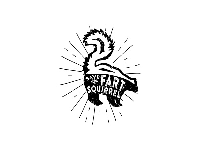 Series 03 - Save the Fart Squirrel animal branding cogwurx design fart funny humor illustration logo nature potty potty humor retro skunk smelly squirrel typography