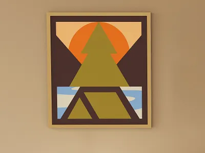 Geometric Campsite bold colors campsite design digital art geometric graphic design illustration logo logo design minimilist shape shapes tent thick lines tree vector