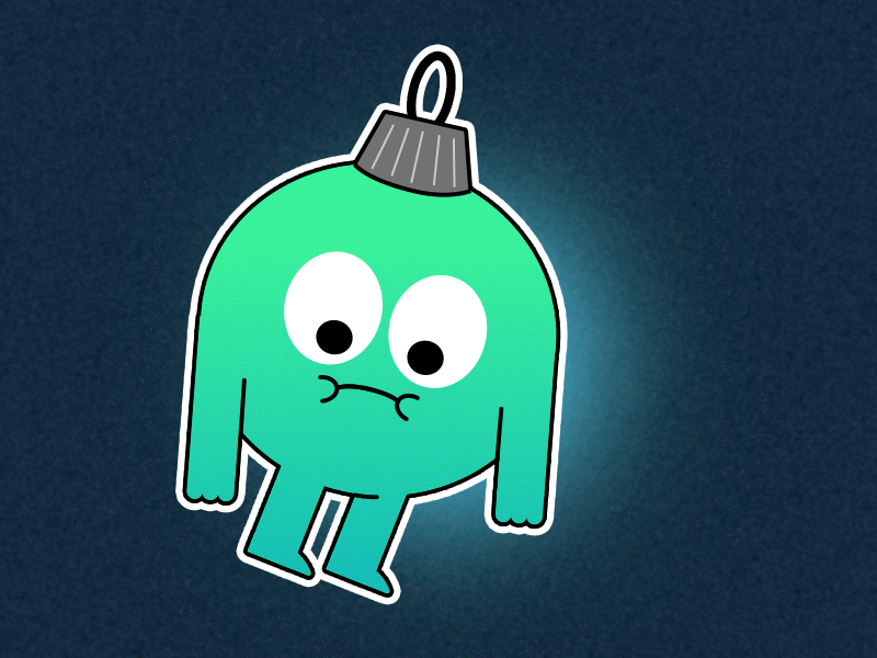 A nervous little ornament after effects animation cartoon christmas gif giphy illustration ornament sticker