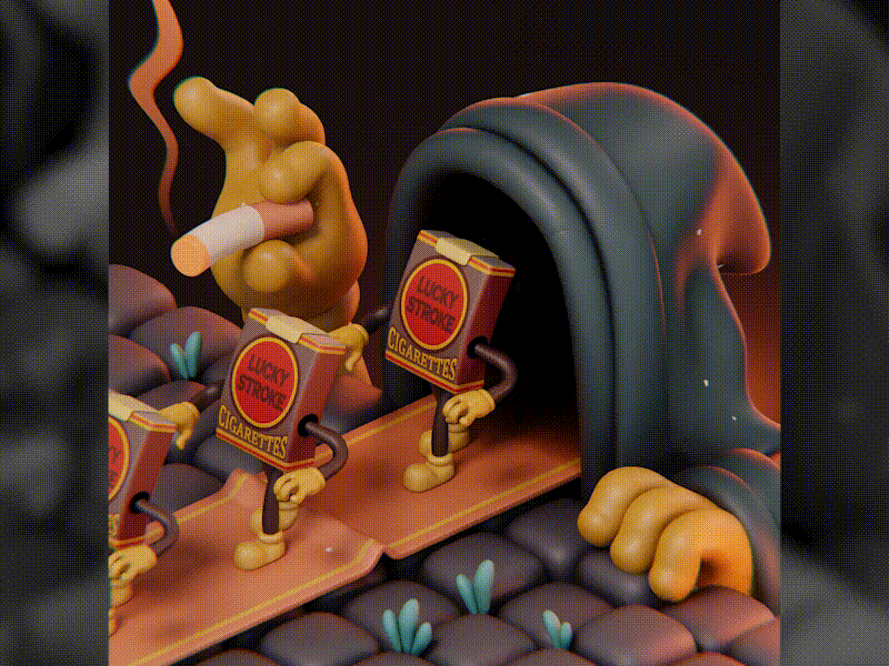 Fanart for “Lucky Stroke” 3d animation art cartoon cigarette cinematic clay cute design game illustration isometric loop lowpoly motion graphics smoke ui vintage