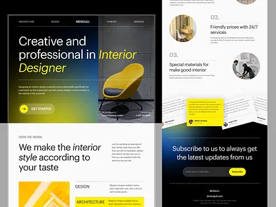 MENGULI. - Interior Agency Landing Page clean clean design clean landing page design interior interior agency interior design landing page interior landing page interior website landing page style landing page ui ui design ui landing page uiux web design website