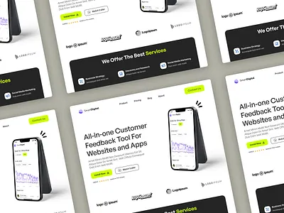 SmartDigital Saas ( Hero Section ) branding clean daily dailyui design dribbble figma hero section landing page layout mockup modern product design saas ui uiux vibrant colors web web design website design