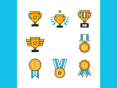 Trophy Flat Icon art design flat icon icon illustration illustrator logo minilism portrait ui vector vexel work