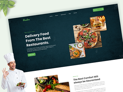 Food landing page web design. design food landing page food web design food web page food website design food website landing page ui ui design uiux design user interface