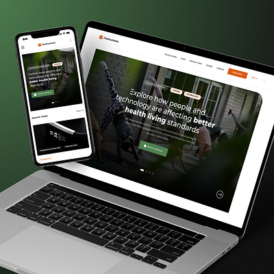 Forerunners - Fitness and Well Being Blog Landing Page Design adobe xd blog blog website blogging website design figma fitness website header landing page landingpage lland responsive ui ui ux design uiux website website design wellbeing website