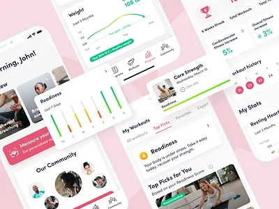 Spren – UX/UI design for a biomarker product with heart app biomarker design figma fitness health heart rate innovation ios ios app design lifestyle mobile product design research sport ui user interface ux ux ui design wellness