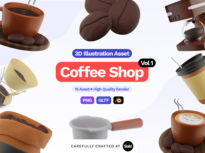 3D Coffee Shop Illustration Vol 1