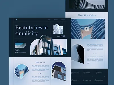 Real Estate website - conceptual landing page approach branding building construction design landing page modern portfolio sections trend ui ui elements web design website works