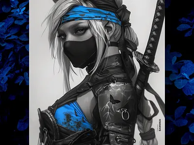 Щось давно не було дівчаток з катанами 💙🖤 ai branding cat daliy design illustration poster print