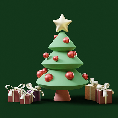 Christmas gifts 3d graphic design