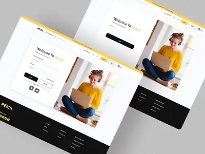 login pages for "pencil" case study e learning login page pencil product design ui