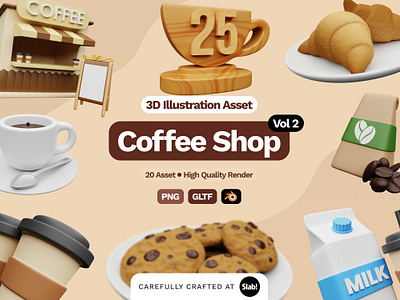 3D Coffee Shop Illustration Vol 2