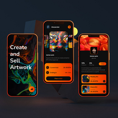 Artwork - Create and Sell Artwork Mobile App design figma graphic design mobile ui ux webdesign