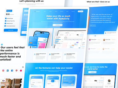 MyActivity - Management Landing Page ✨ 3d animation app branding company dashboard design exploration graphic design illustration landing page logo management minimal mobile design mobile ui saas ui ux web design