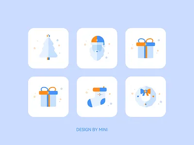圣诞元素icon icon illustration 圣诞树 圣诞礼物 圣诞老人 圣诞节 花环 袜子 设计