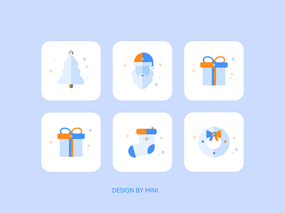 圣诞元素icon icon illustration 圣诞树 圣诞礼物 圣诞老人 圣诞节 花环 袜子 设计
