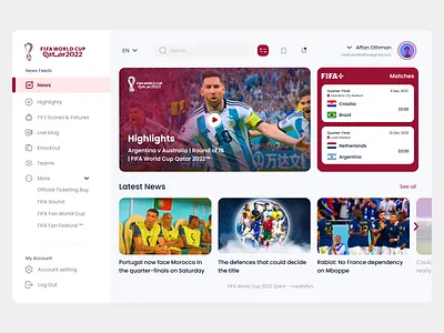 FIFA World Cup 2022 fifa fifa world cup football landing page qatar qatar 2022 ui uiuxdesign ux world cup