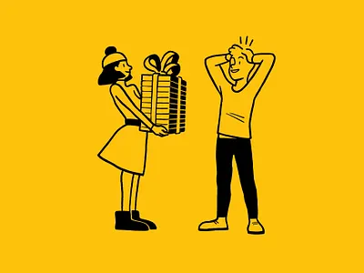 Monocle ads #11 christmas couple couple illustration editorial illustration illustration magazine monocle present spot illustration subscription