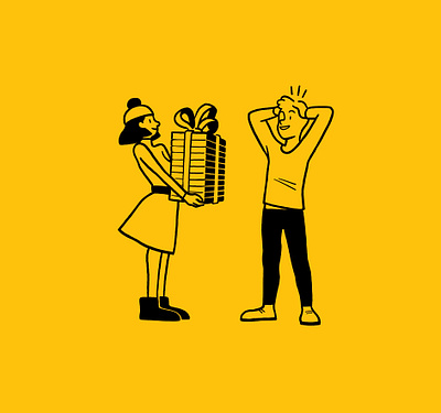Monocle ads #11 christmas couple couple illustration editorial illustration illustration magazine monocle present spot illustration subscription