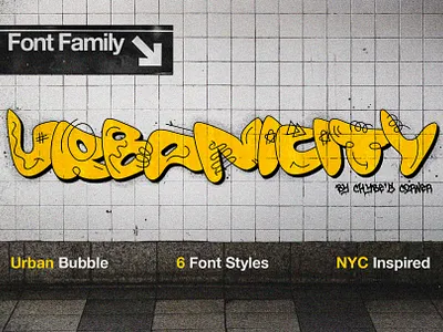 Urbanicity - NYC Inspired Bubble Font art artist brooklyn bubble bubble font font graffiti new york nyc poster street street art subway typographic urban