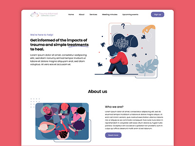 Trauma treatment landing page about us best landing page consult design graphic design header hero section homepage illustration landing page medical healthcare service minimal navigation therapy treatment trendy design 2023 ui design ux design webpage website design