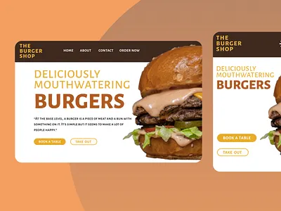 Mouth-watering Burgers burger design figma food graphic design illustration landingpage ui ux