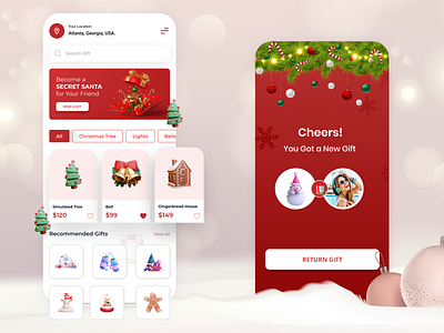 Secret Santa Generator & Online Gift Exchange App appconcept creative figma giftingapp photoshop secretsanta uidesignmobileapp uiinspiration uiux ussllc