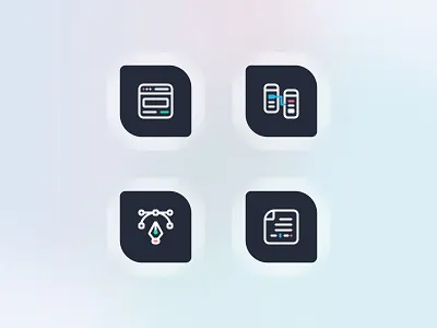 Skills Icons clean content copywriting dark design icons illustration prototyping simple ui vector