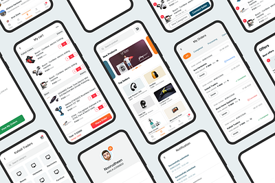 Shopping App b2b shopping best ui clean ui home page homepage landing page loginpage mobile mobile app mobile app design orders page profile shopping app signup thank you page uiux wireframe