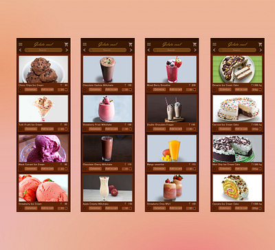 Gelato cool App- High Fid UI branding design illustration ramrokade ui