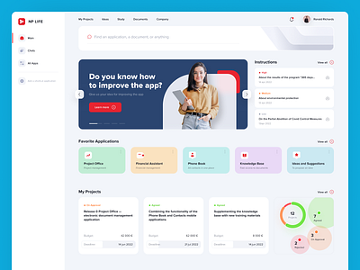 Corporate portal corporate intranet main portal ui user page web