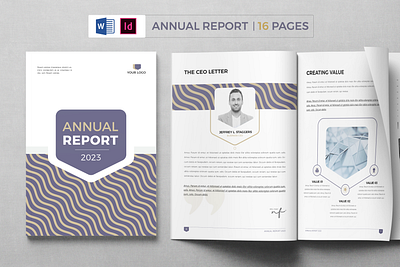 Annual Report, Word Template a4 paper balance booklet broch brochure design brochure template business catalog design company profile corporate docx finance flyer layout magazine print ready professiona sheet template word template