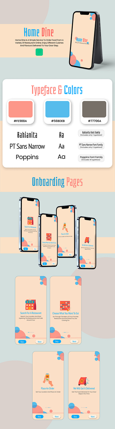 Home Dine Onboarding Pages app ui ux branding logo mobile ux onboarding page ui ui and ux figma