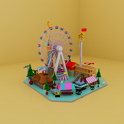 3D park model 3d animation maya modeling product model