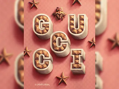 Gucci – Lettering Style Challenge on Procreate (2022) custom type design hand drawn lettering procreate type typography