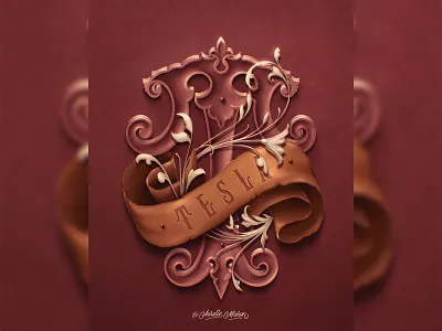 Tesla – Lettering Style Challenge on Procreate (2022) custom type design hand drawn lettering procreate type typography