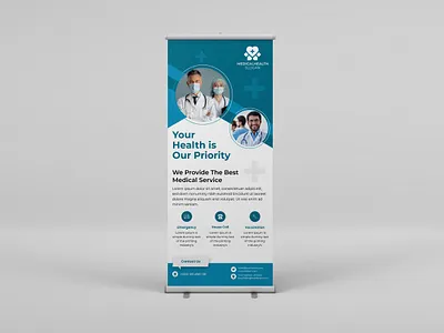 Medical roll up banner design app best t shirt branding business t shirt design event t shirt graphic design illustration logo medical roll up banner design roll up banner design ui