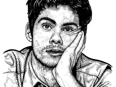 Ink Portrait – Dylan O'Brien crosshatching design graphic design illustration ink ink drawing portrait portraits traditional art