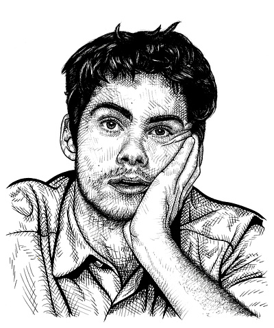 Ink Portrait – Dylan O'Brien crosshatching design graphic design illustration ink ink drawing portrait portraits traditional art