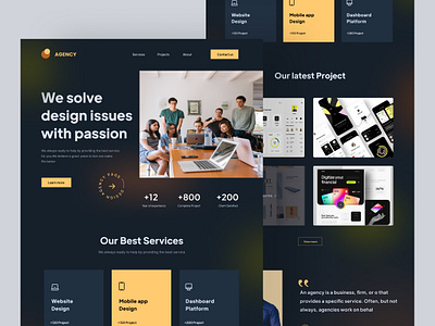 Digital Agency Landing Page agency app ashik company designer digital agency home page interface landing page marketing agency popular shot startup uiux web web design web page website