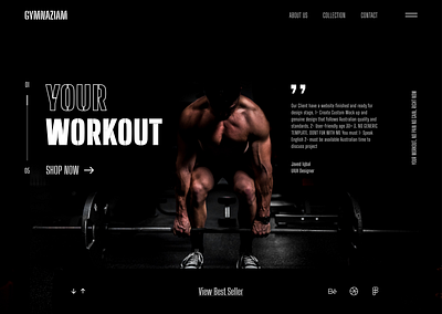 Gymnasium Home Page Design - UIUX Design clean ui darkdesign darkweb design figma gym ui uiux workout