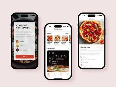 Little nere - UI design for pizza app screen design ui ui design ux uxui design