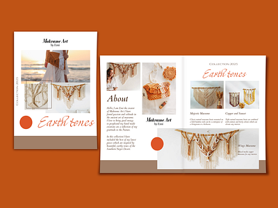 Brochure design for Makrame art by Emi branding brochure graphic design layout lookbook print typography vector