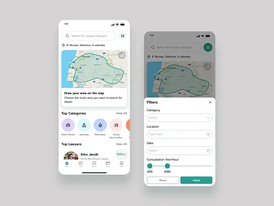 Legal service application classic design clean ui lawyer appointment lawyer searching legal blog legal support mobile application online appointment ui design user centric design visual design
