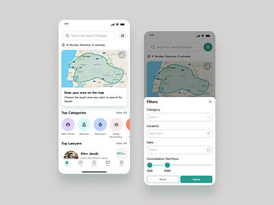 Legal service application classic design clean ui lawyer appointment lawyer searching legal blog legal support mobile application online appointment ui design user centric design visual design