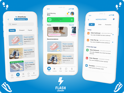 Flash Laundry App (Shoes) app delivery design dry graphic design indonesia laundry logo mobile mockup on board on boarding pick up shoe shoe laundry shoes splash screen ui ui design uiux