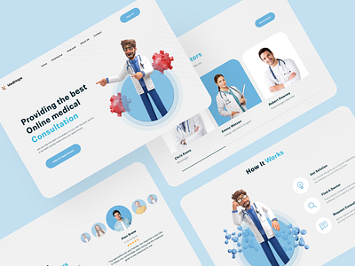 Medical Landing Page Design clinic consultant covid19 doctor doctor landing healthcare healthtech healthy homepage landing page landing page design medical medicine medicine service rimel ui ui ux design ux webdesign website