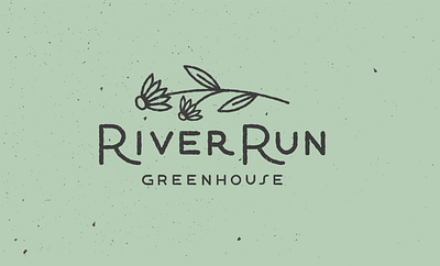 RiverRun Greenhouse Logo botanical flower green greenhouse logo riverrun