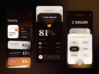 Finance Tracker – Charity charity design finance finance tracker mobile app transaction ui ux wallet