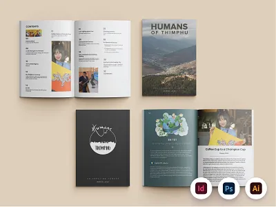 Humans of Thimphu Monthly Newsletter | March adobe illustrator adobe indesign adobe photoshop bhutan bhutanese book design booklet branding celebrating humans design editorial graphic design humans of thimphu illustration logo minimal monthly newsletter newsletter read
